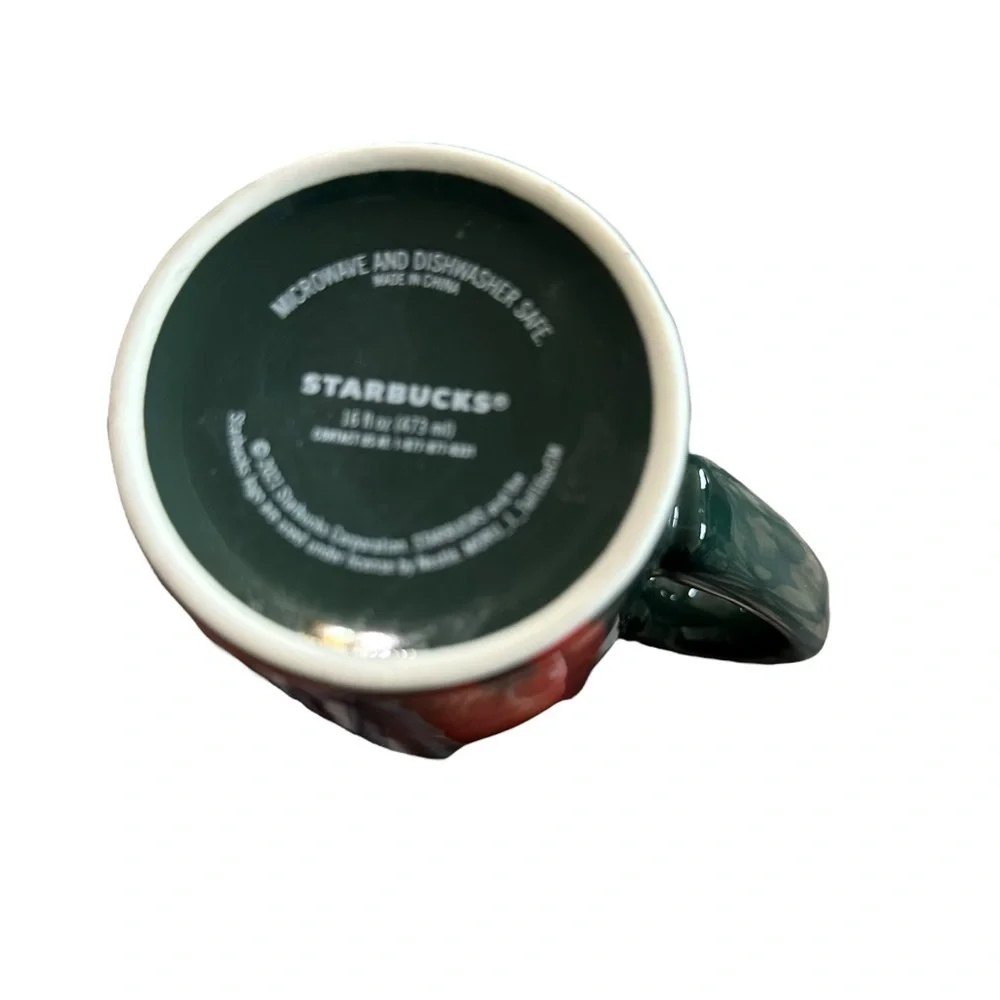 Starbucks 2021 16 oz coffee cup green and red